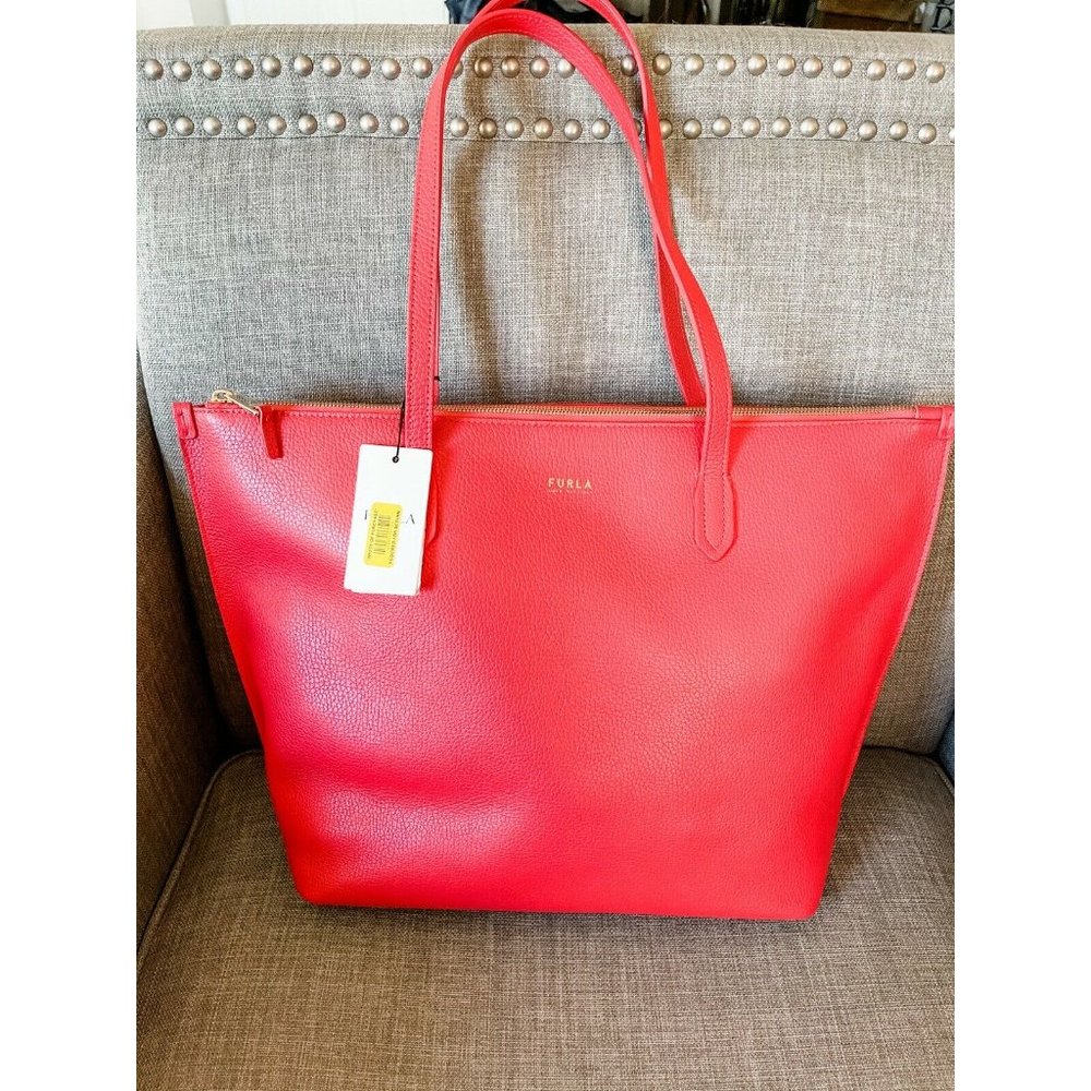 NWT Furla Luce Fragola Leather Tote 1049153 B BAFV - Picture 5 of 11